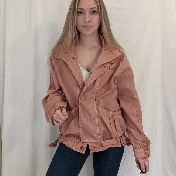 Free People Pink Mauve Parachute Bomber Jacket - Picture 4 of 9